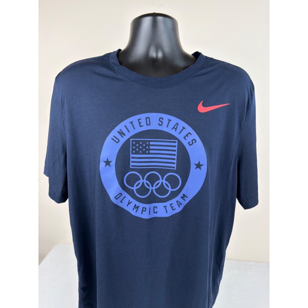 Nike United States Olympic Team Dri-FIT Shirt Mens XL Navy Blue CN1481-451